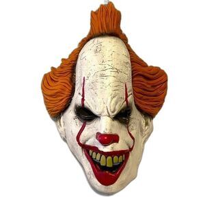 Pennywise IT Movie Horror Clown Halloween Men Costume 3/4 Mask